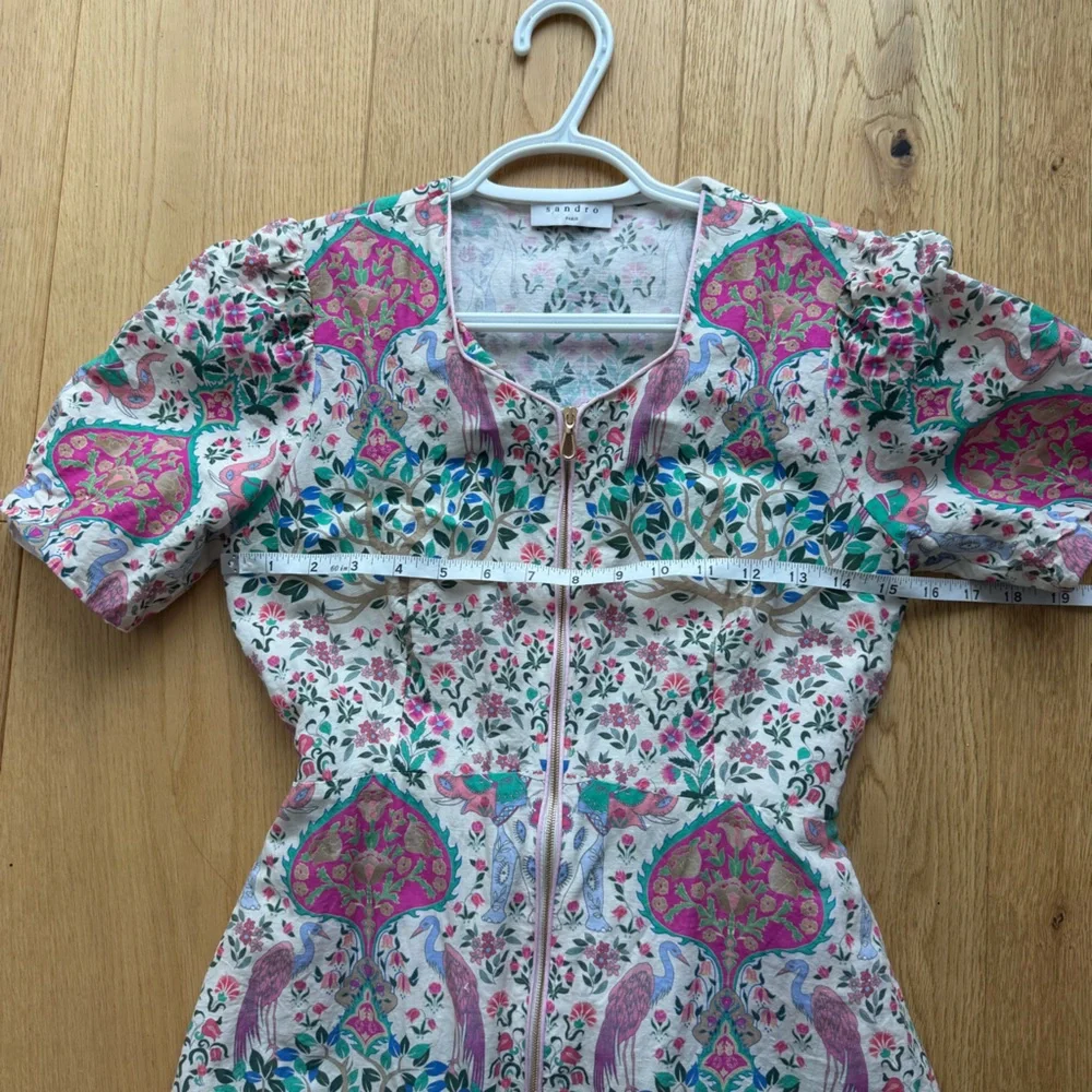 Sandro Paris Arya Floral Dress Linen blend - 36 - Picture 15 of 17